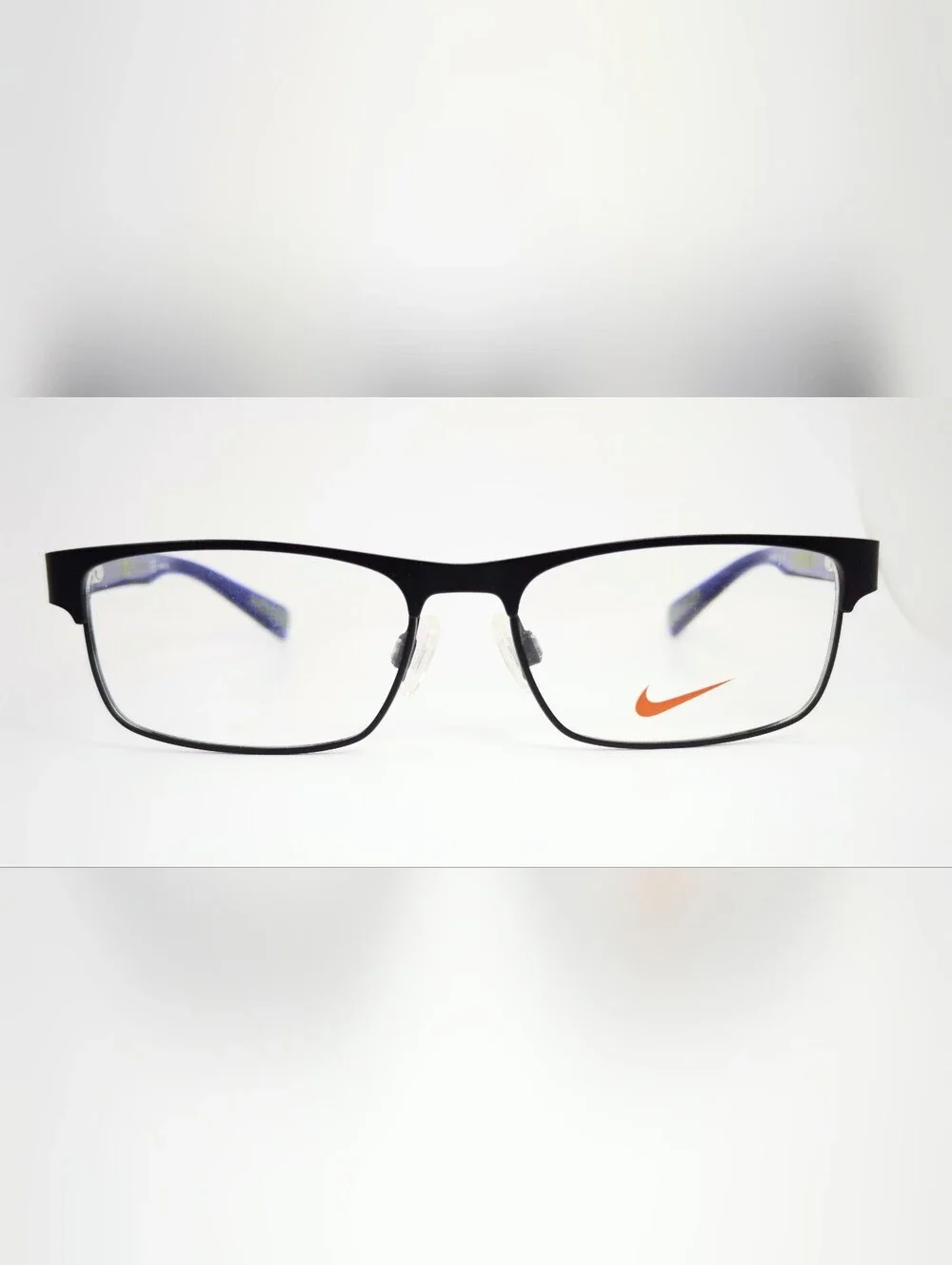 Nike Youth. Black metal front, Royal Blue Temples With Lime Green Swoosh.